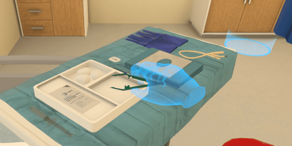hand picking up object in VR