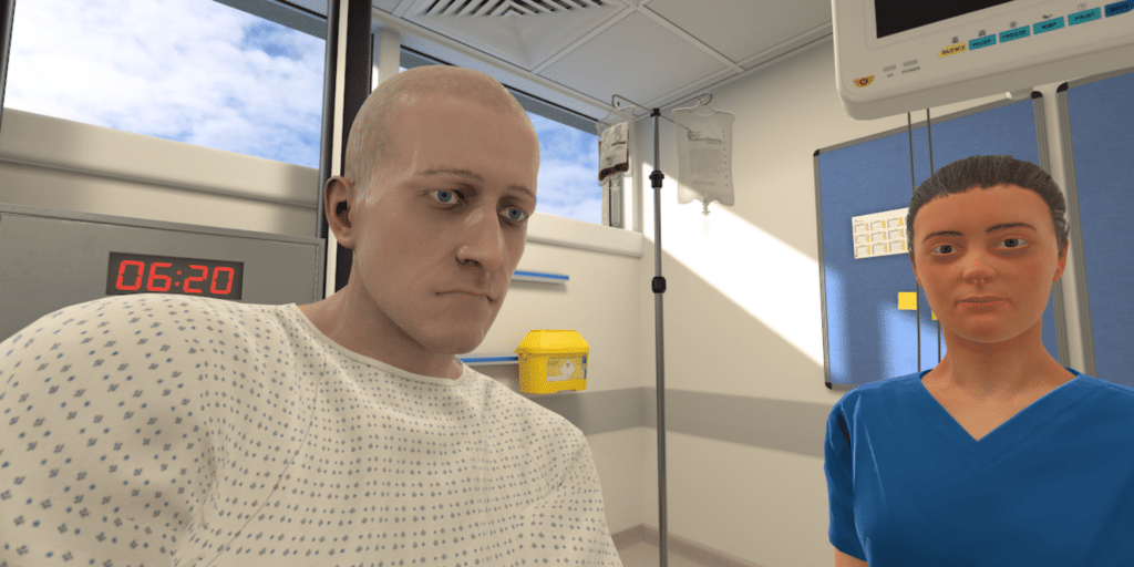 Clamminess virtual patient